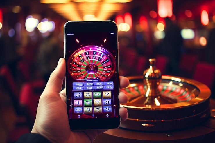Blackjack table interface showing bet options and dealer cards